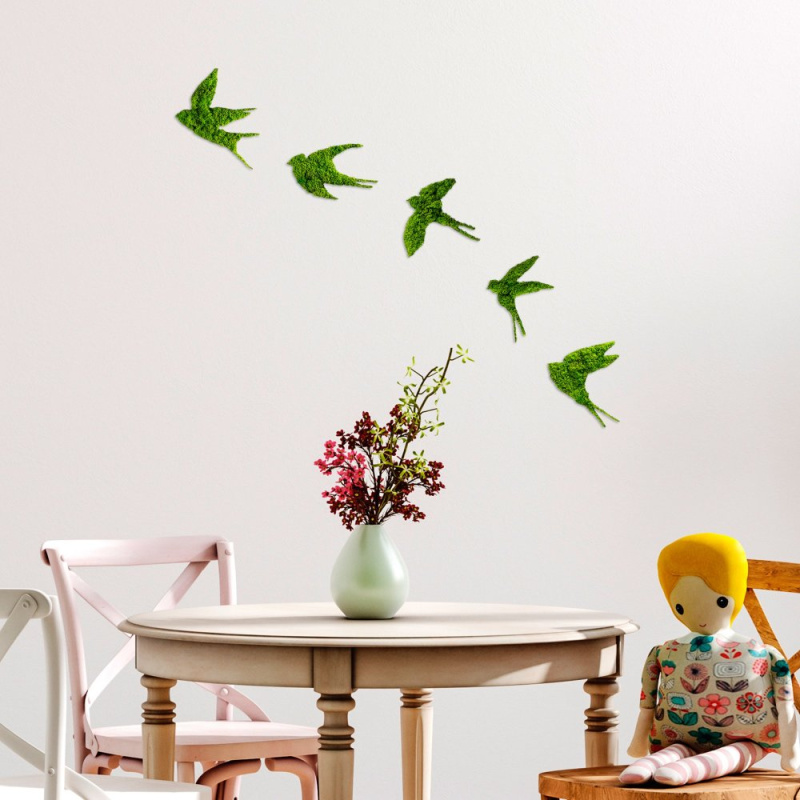 Dekorativní kovový doplněk na zeď Swallows