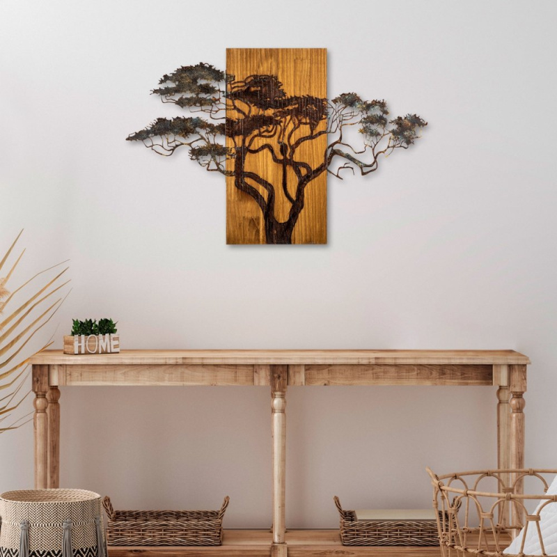 Dekorativní dřevěný doplněk na zeď Acacia Tree - 387-A