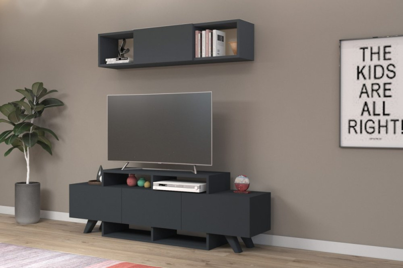 TV stěna / Sestava pod TV Alwin Unit - Anthracite