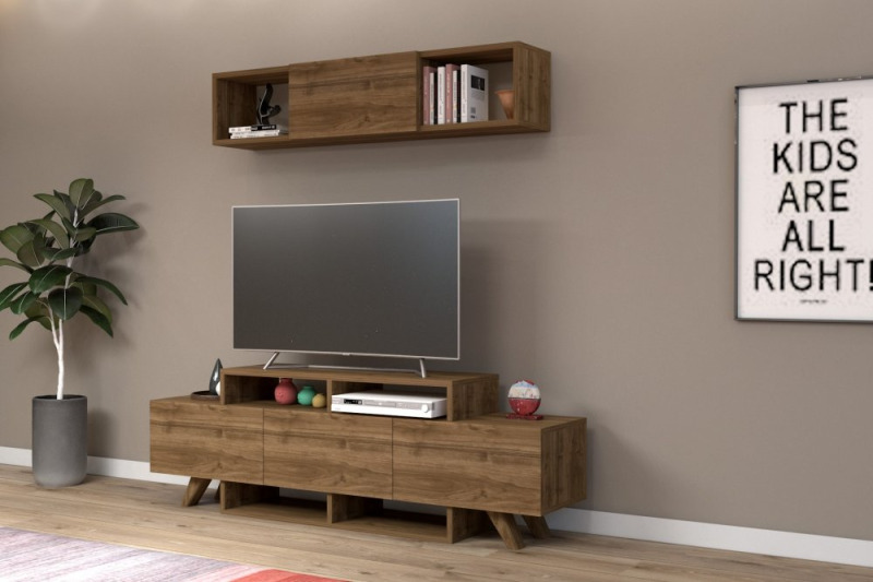 TV stěna / Sestava pod TV Alwin Unit - Walnut