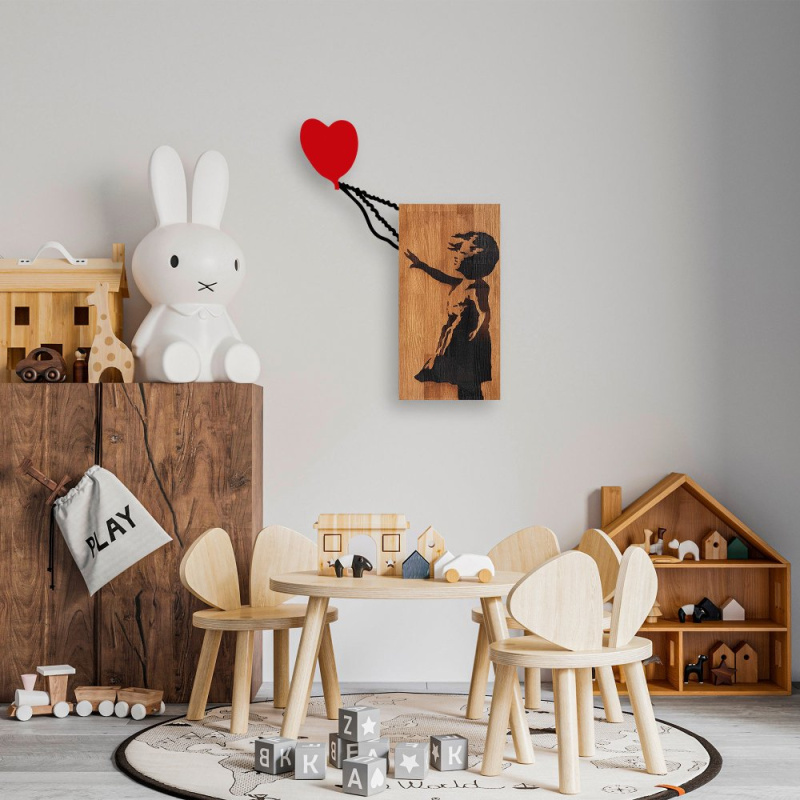 Dekorativní dřevěný doplněk na zeď Banksy - 15