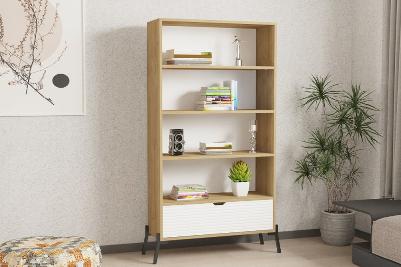 Knihovna Numana - Sapphire Oak, White