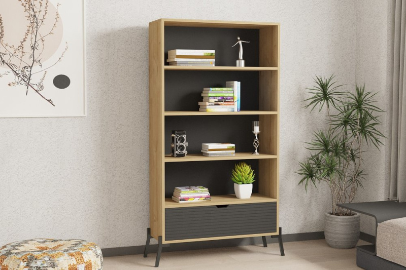 Knihovna Numana - Sapphire Oak, Antracite