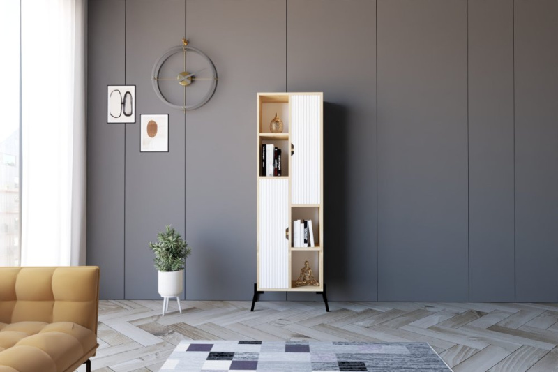 Knihovna Sorrento - Sapphire Oak, White