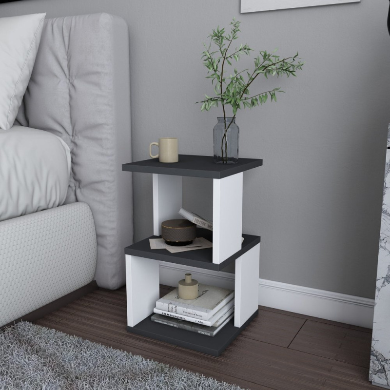 Noční stolek Carter - Anthracite, White