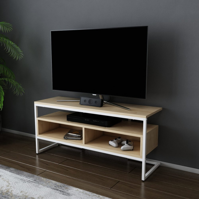 TV stolek Merrion - White, Oak
