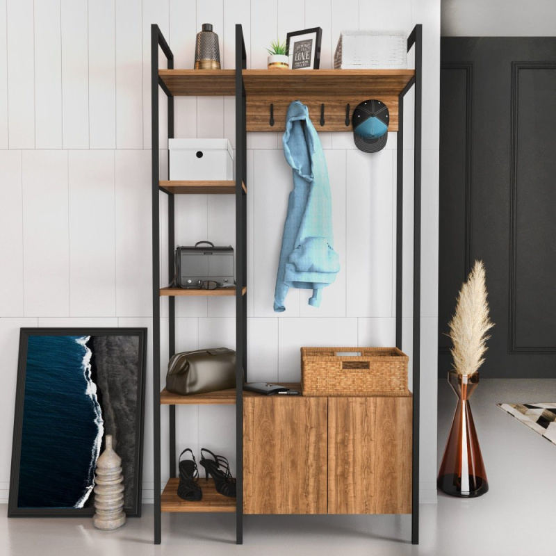 Předsíňová stěna Doga - Walnut, Black