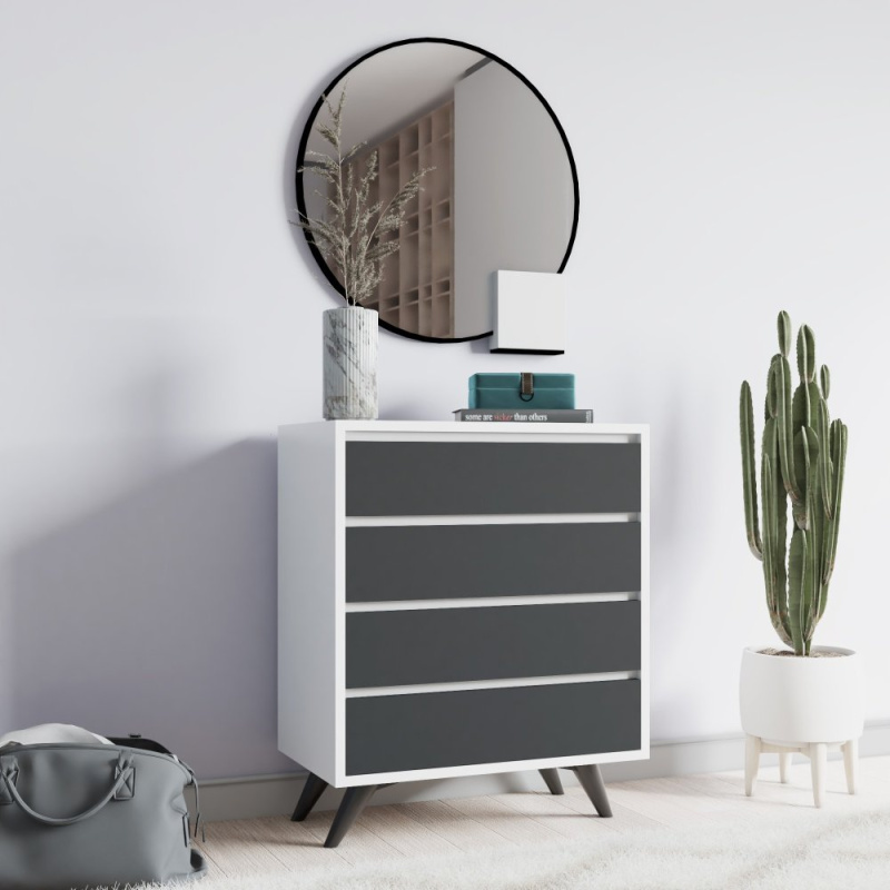 Komoda Suvera - White, Anthracite