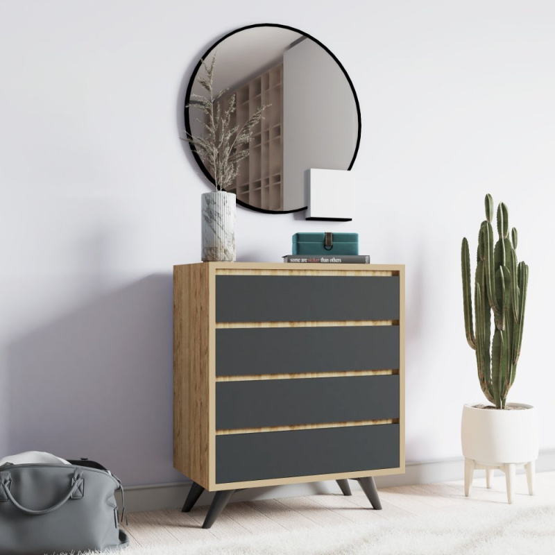 Komoda Suvera - Oak, Anthracite