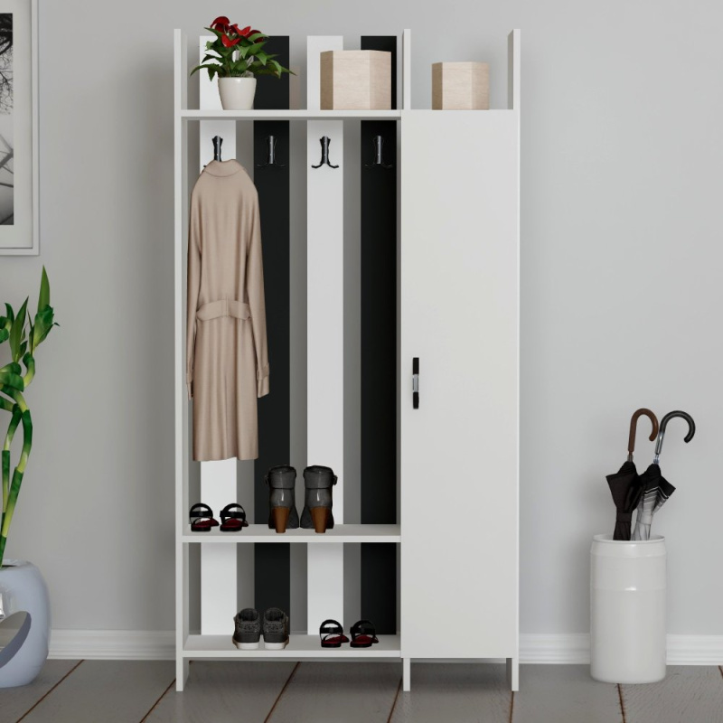 Předsíňová stěna Pro - White, Anthracite