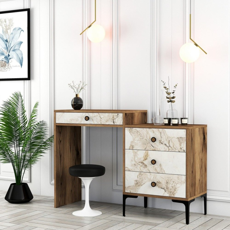 Toaletní stolek Lizbon 552 - Walnut, White