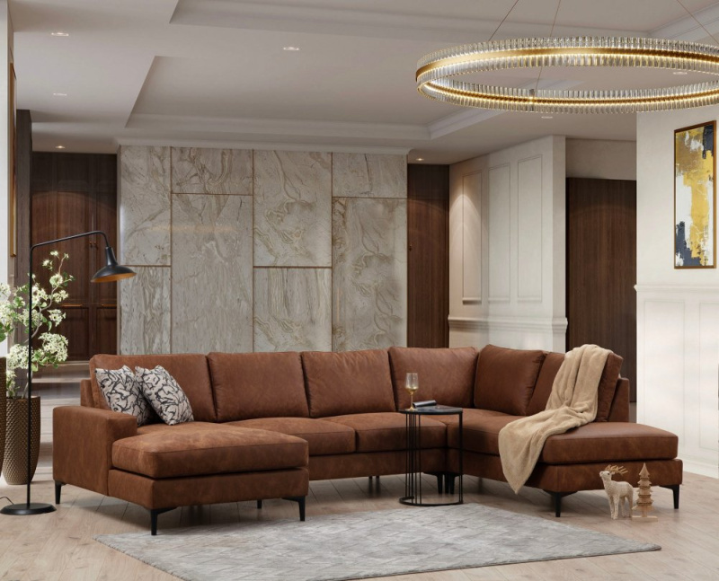 Rohová sedací souprava Porto Corner (CHL-02-C-EOT) - Camel