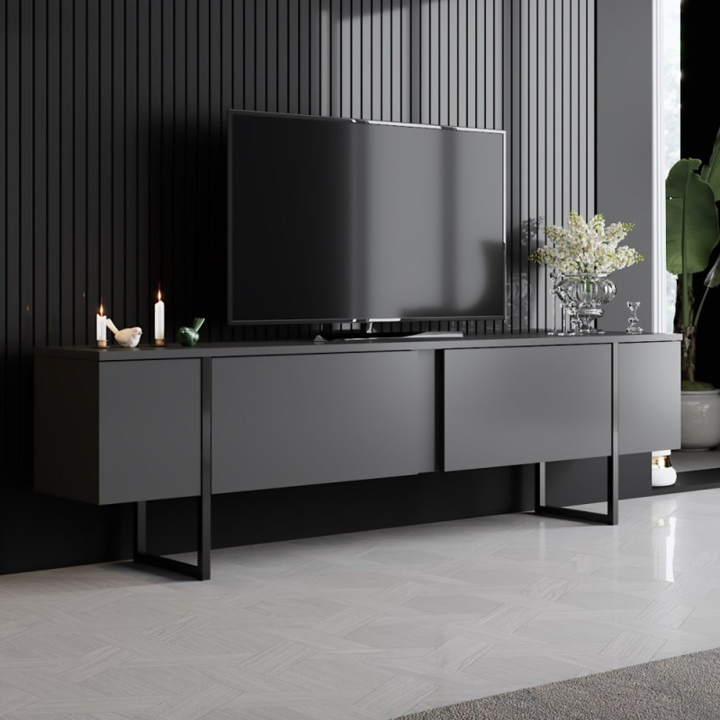 TV stolek Luxe - Anthracite, Black