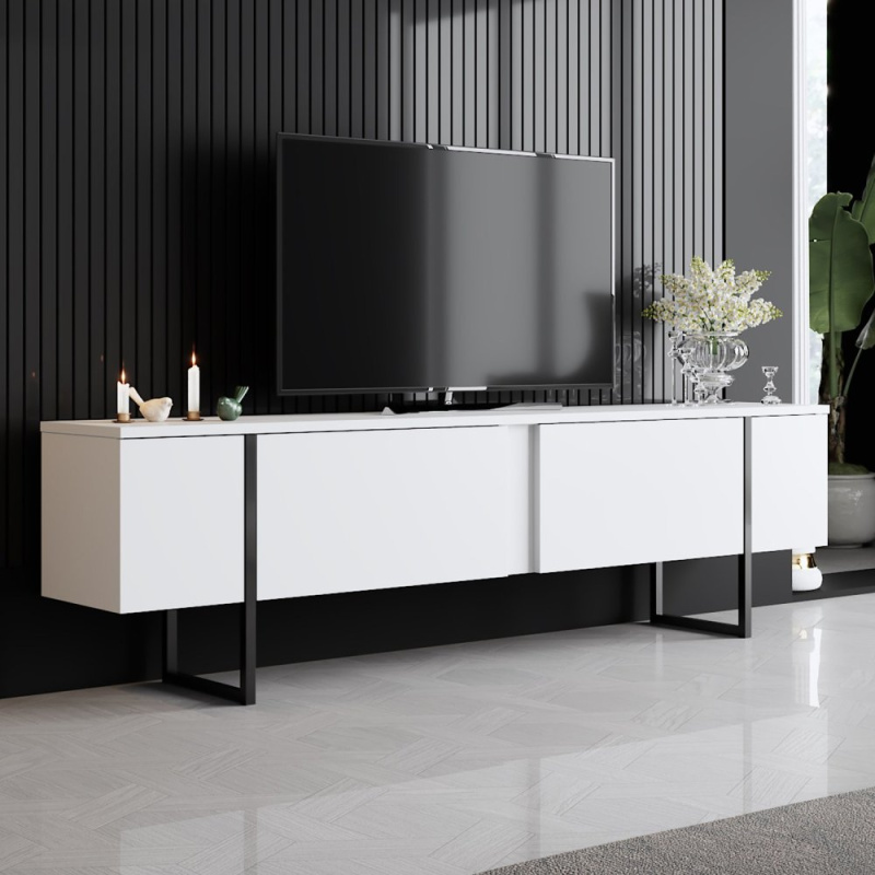 TV stolek Luxe - White, Black