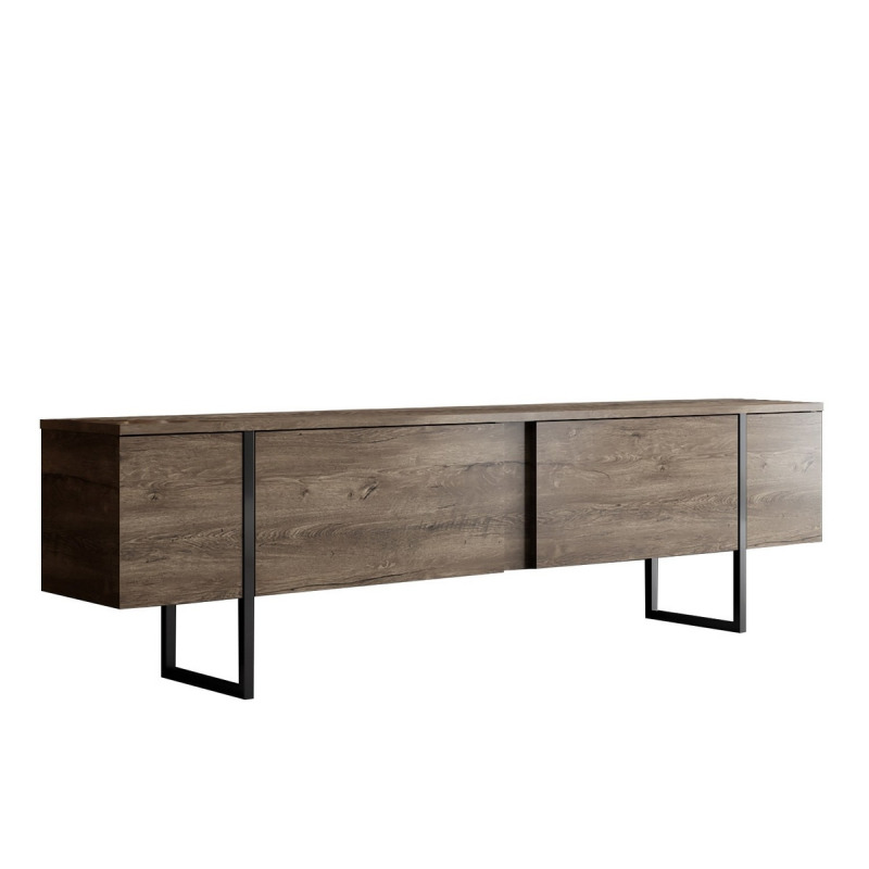 TV stolek Luxe - Walnut, Black
