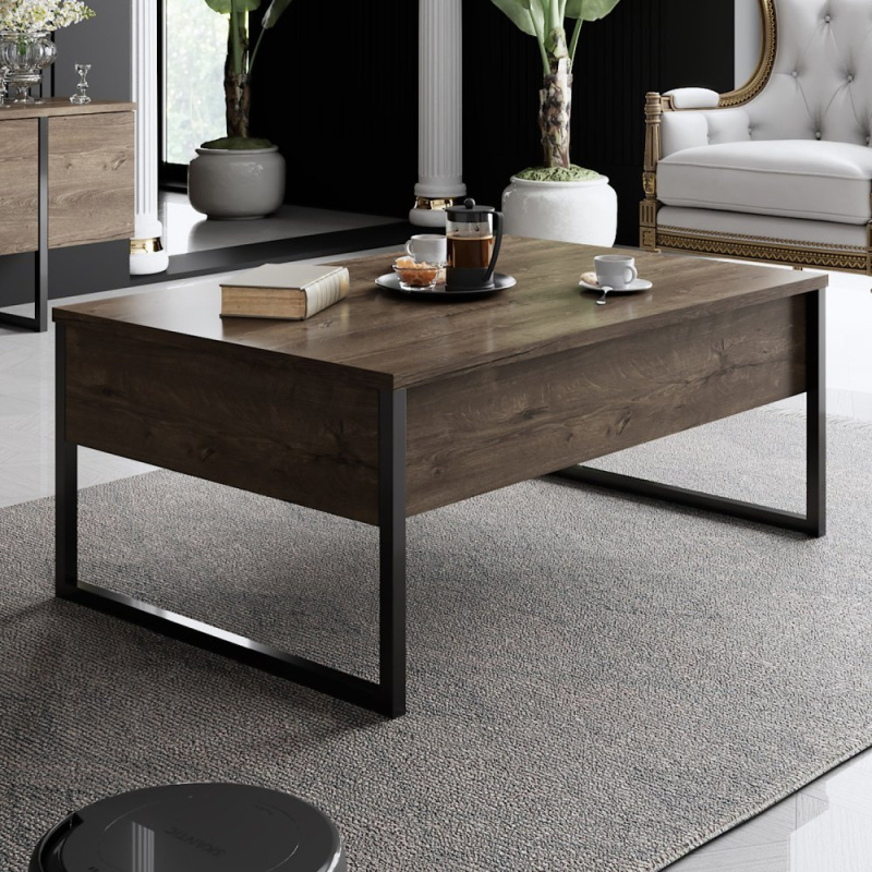 Konferenční stolek Luxe - Walnut, Black