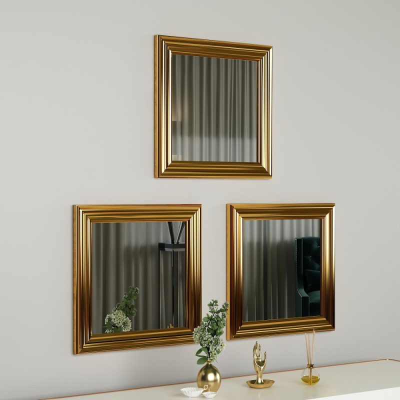 Mirror Set (3 Pieces) Otto - Gold