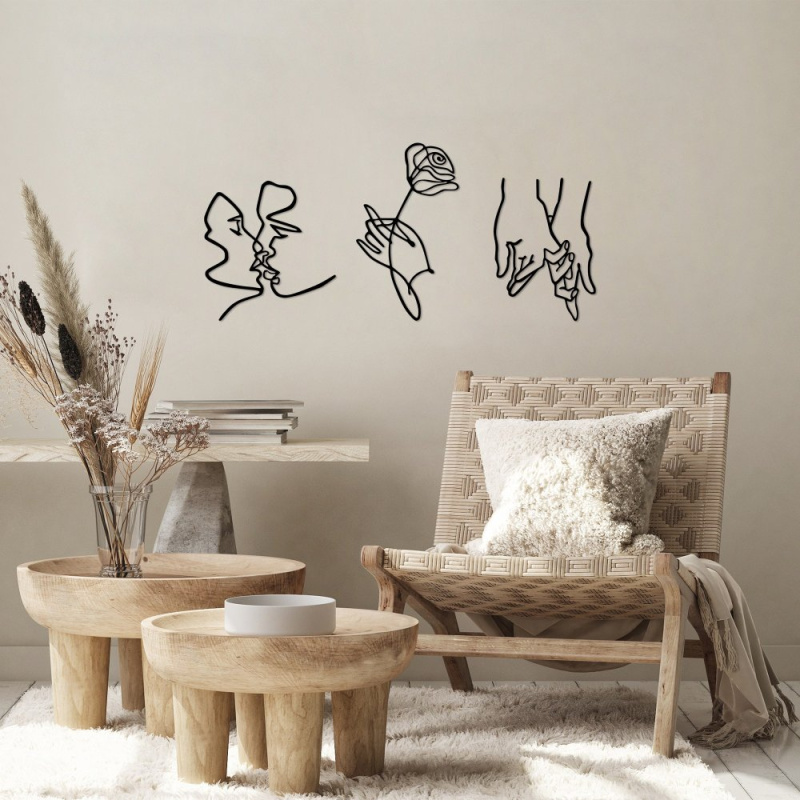 Dekorativní kovový doplněk na zeď Rose Kissing Darling