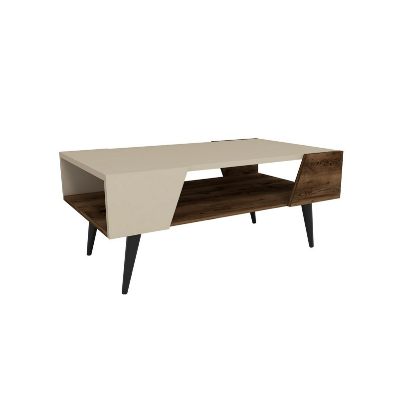 Konferenční stolek Aren - Beige, Light Walnut