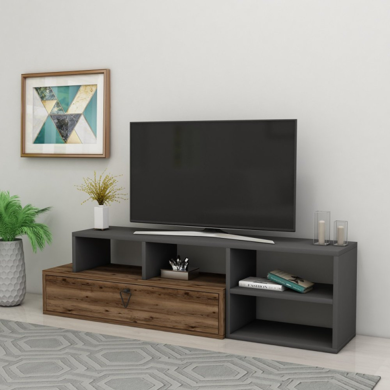 TV stolek Duru - Light Walnut, Anthracite