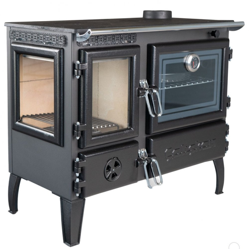 Sporák na tuhá paliva GURMET 3D P - černý