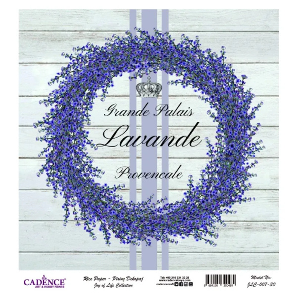 Cadence Rýžový papír Cadence, 30x30 cm - Levandulový věnec