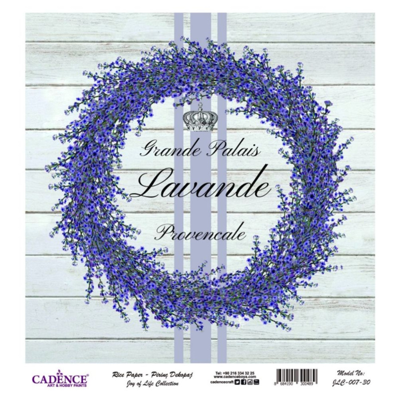 Cadence Rýžový papír Cadence, 30x30 cm - Levandulový věnec