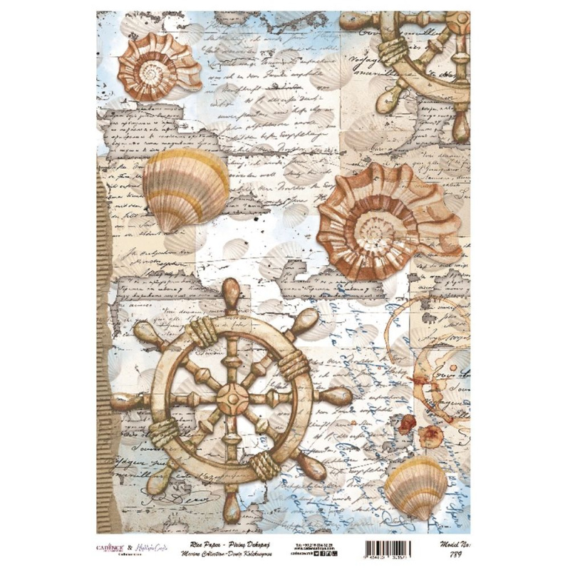 Cadence Rýžový papír Cadence - Kormidlo a mušličky - VYBERTE VELIKOST - Rýžový papír Cadence, A4 - Kormidlo a mušličky