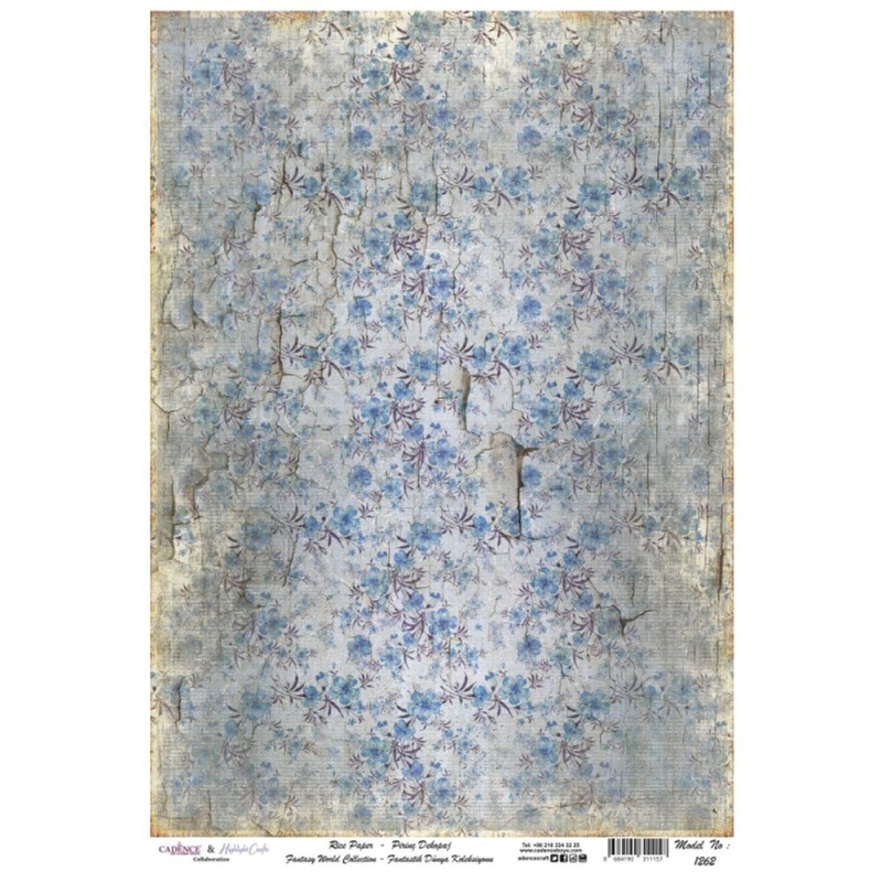 Cadence Rýžový papír Cadence - Rozpraskané květiny - VYBERTE VELIKOST - Rýžový papír Cadence, A3 - Rozpraskané květiny