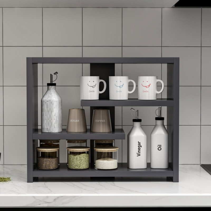 Nástěnná police Gupse - Anthracite