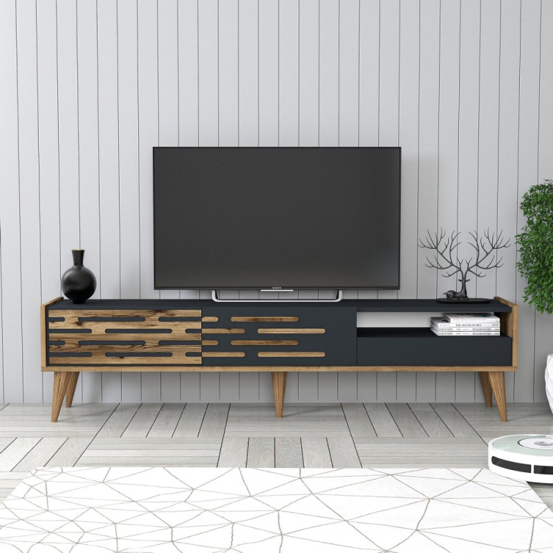 TV stolek Valensiya - Walnut, Anthracite