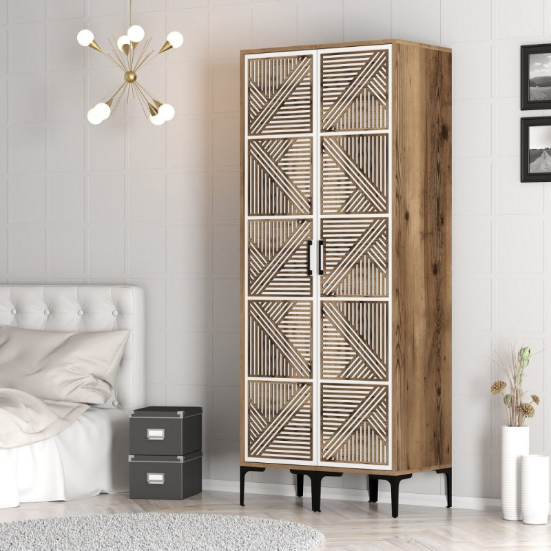 Šatní skříň Kumsal PP - Walnut, White