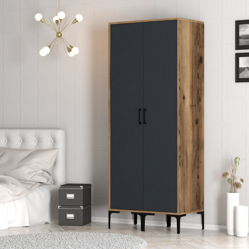 Šatní skříň Kumsal SS - Walnut, Anthracite