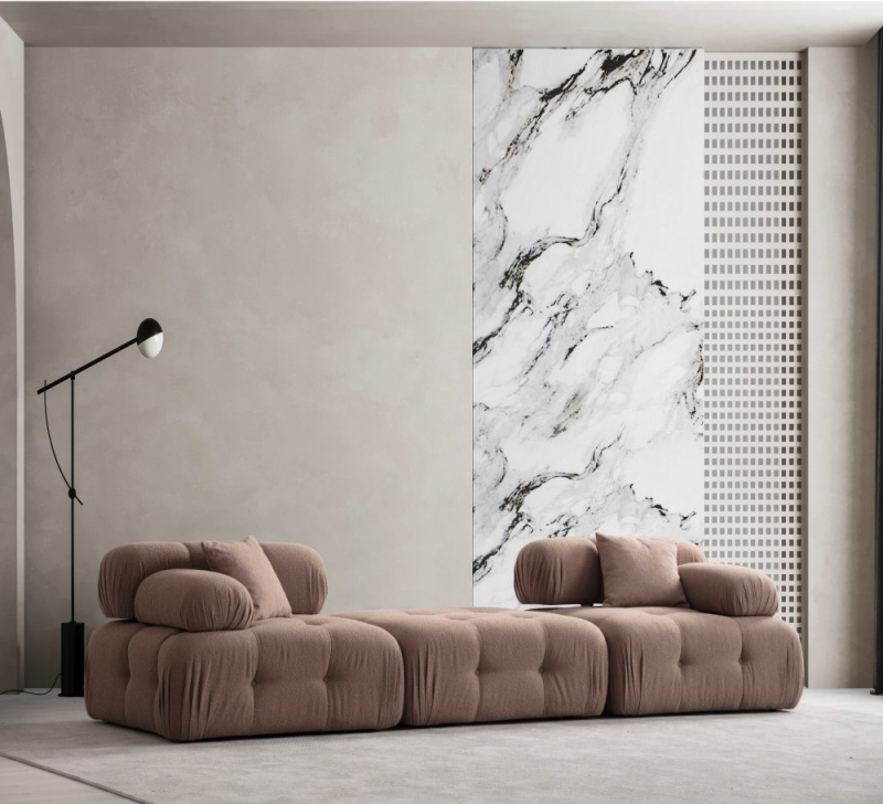 Trojmístná pohovka Doblo 3 Seater ( L1-Pouffe-1R) - Cappucino