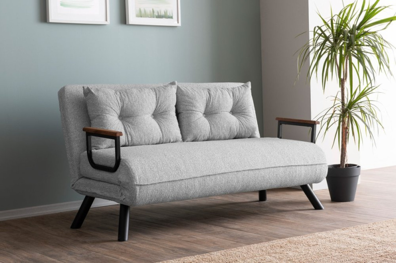 Dvoumístná rozkládací pohovka Sando 2-Seater - Teddy Fabric - Grey