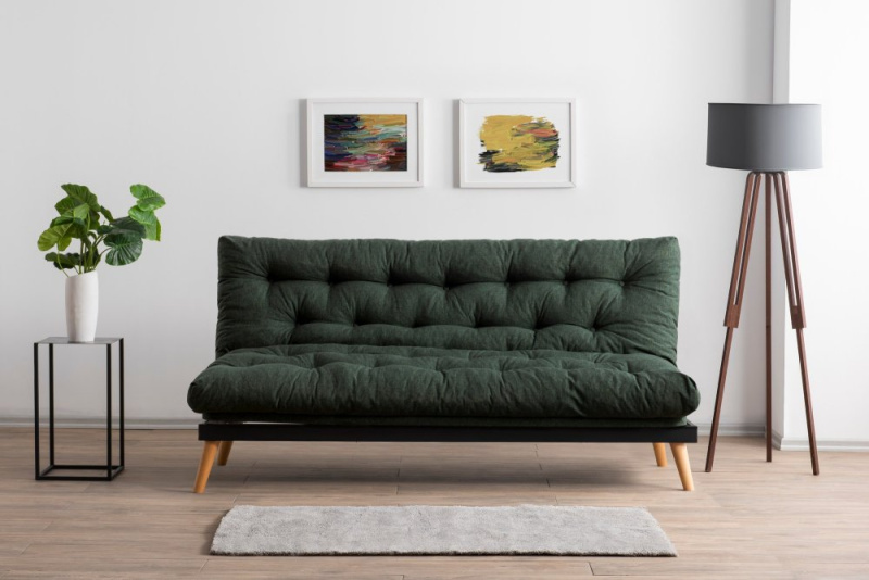 Trojmístná rozkládací pohovka Saki - Green