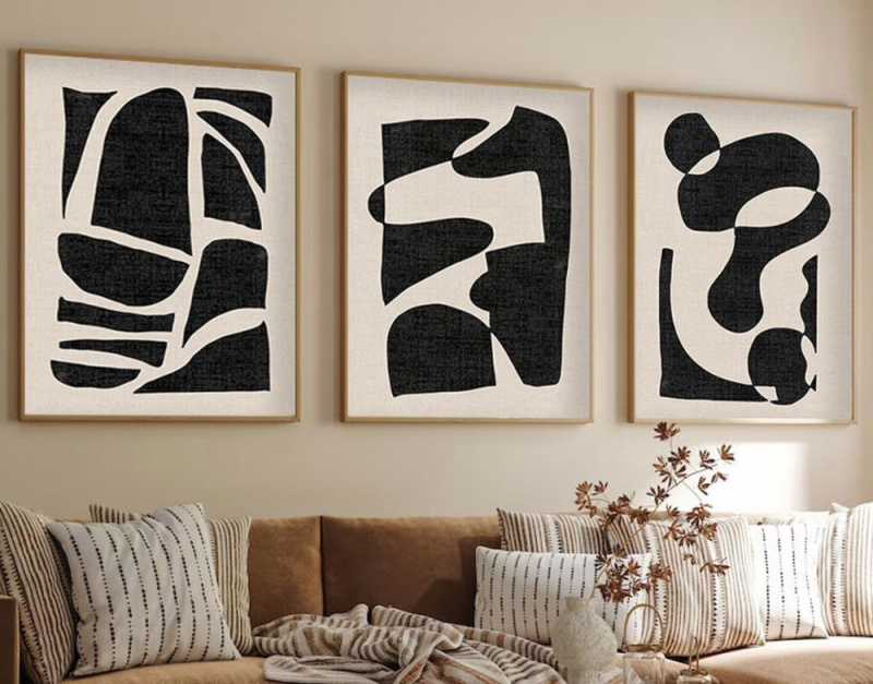 Dekorativní rámovaný obraz z MDF (3 kusy) Huhu201 - 50 x 70