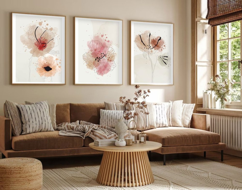 Dekorativní rámovaný obraz z MDF (3 kusy) Huhu205 - 50 x 70
