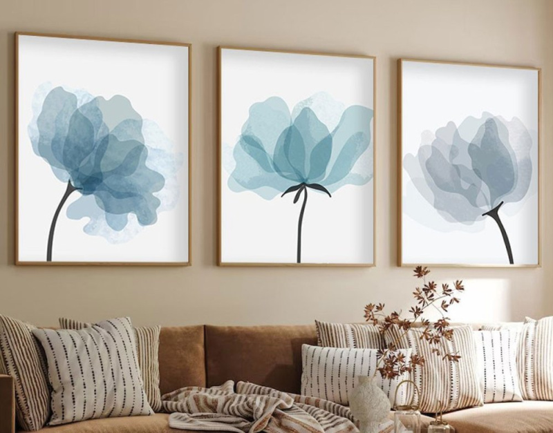 Dekorativní rámovaný obraz z MDF (3 kusy) Huhu206 - 50 x 70