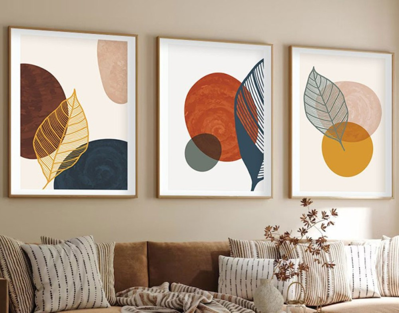 Dekorativní rámovaný obraz z MDF (3 kusy) Huhu209 - 50 x 70