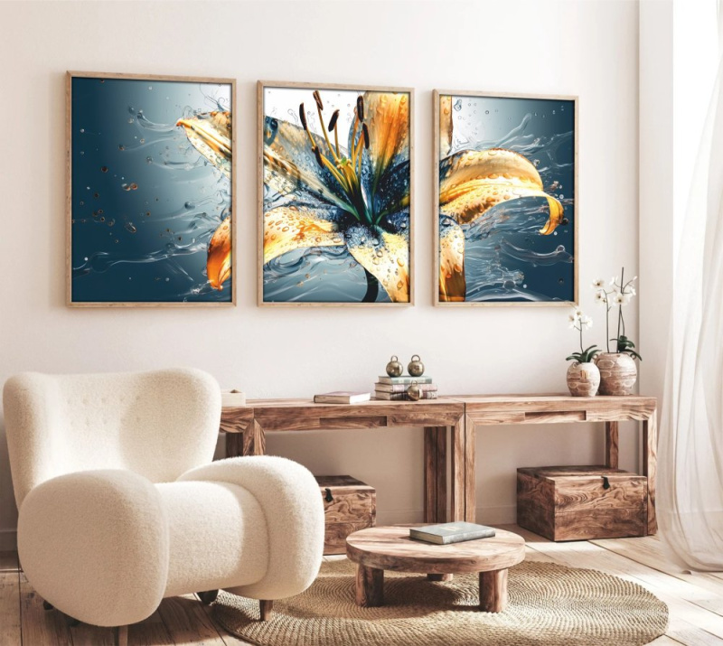 Dekorativní rámovaný obraz z MDF (3 kusy) Huhu219 - 50 x 70