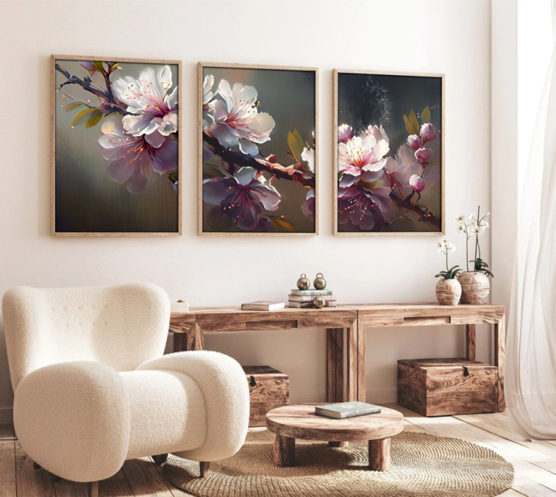 Dekorativní rámovaný obraz z MDF (3 kusy) Huhu222 - 50 x 70