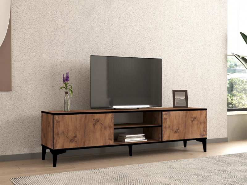 TV stolek Begi - Atlantic Pine, Black