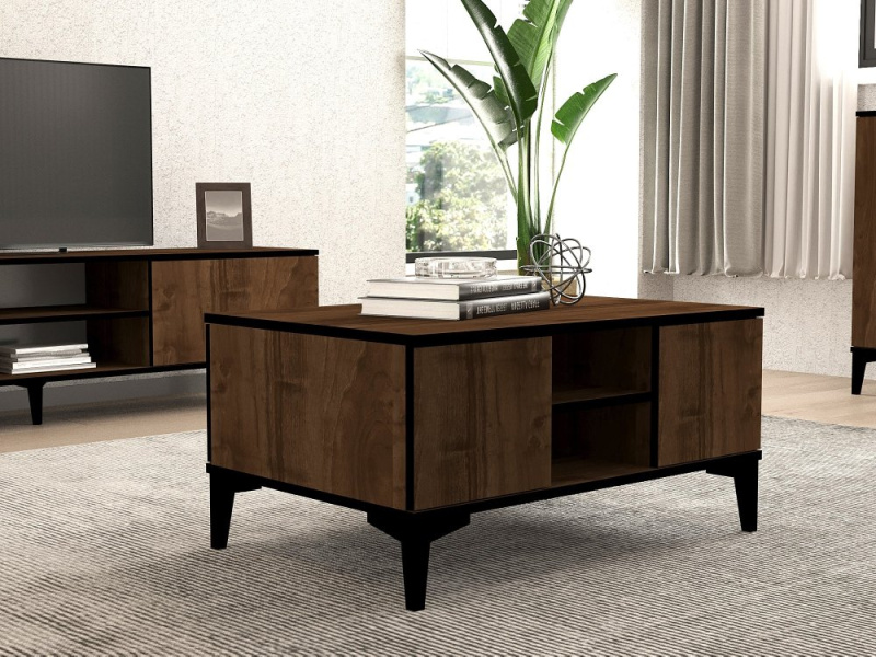 Konferenční stolek Gediz - Walnut, Black