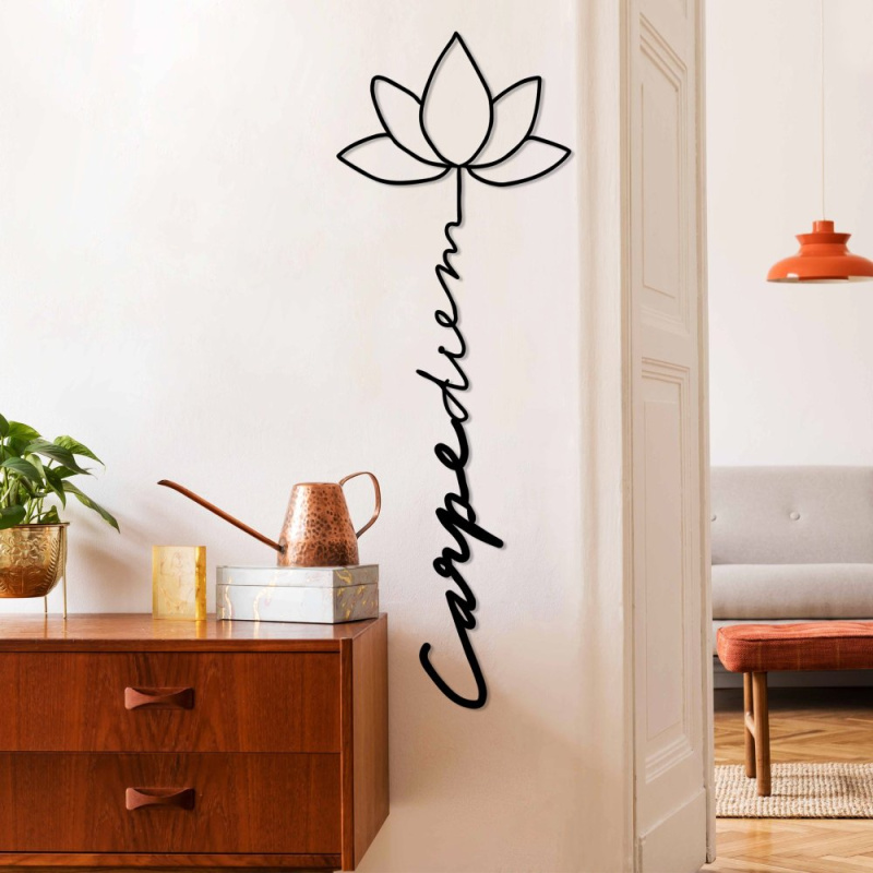 Dekorativní kovový doplněk na zeď Carpe Diem 4