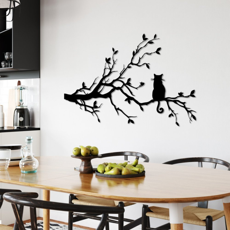 Dekorativní kovový doplněk na zeď Cat 12