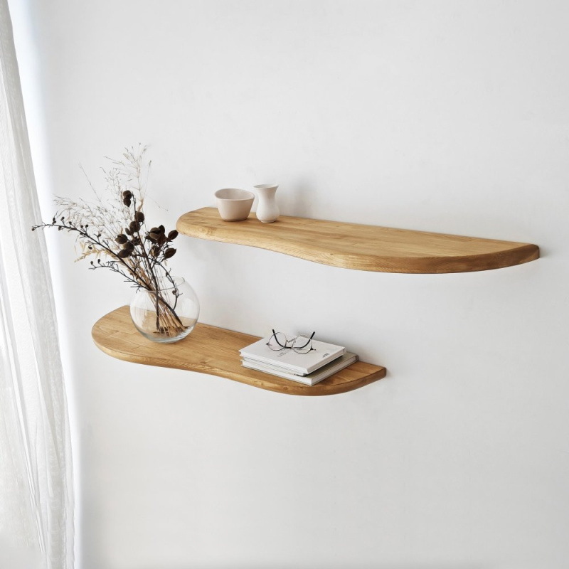 Nástěnná police Wavy 2 - Oak