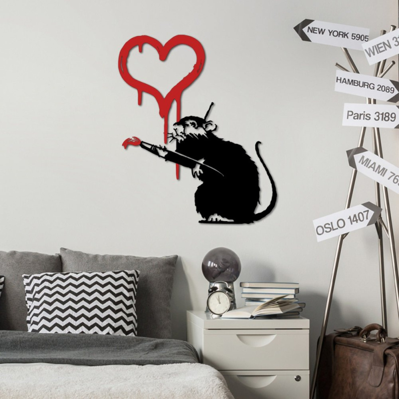 Dekorativní kovový doplněk na zeď Banksy Metal 08