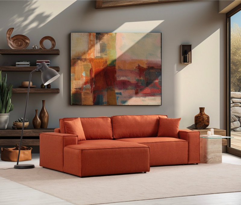 Rohová rozkládací pohovka Pırlo Corner Left - Orange