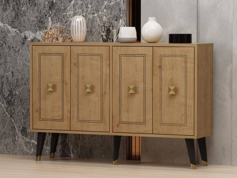 Konzolový stolek Hartın - Sapphire Oak, Gold